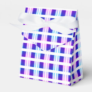 blaue und lila gestreifte elektrische Retro Geschenkschachtel