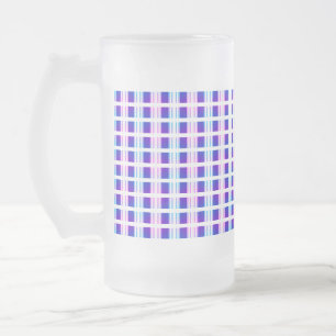 blaue und lila gestreifte elektrische Retro Mattglas Bierglas