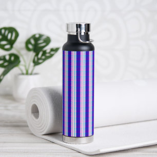 blaue und lila gestreifte elektrische Retro Trinkflasche