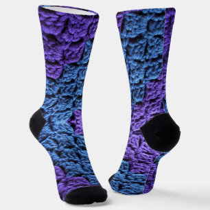 Blaue und lila Häkeln Socken