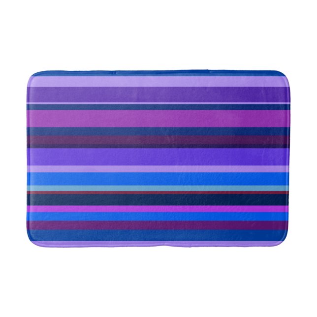 Blaue und lila horizontale Streifen Badematte (Vorderseite)