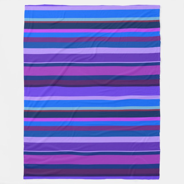 Blaue und lila horizontale Streifen Fleecedecke (Vorderseite)
