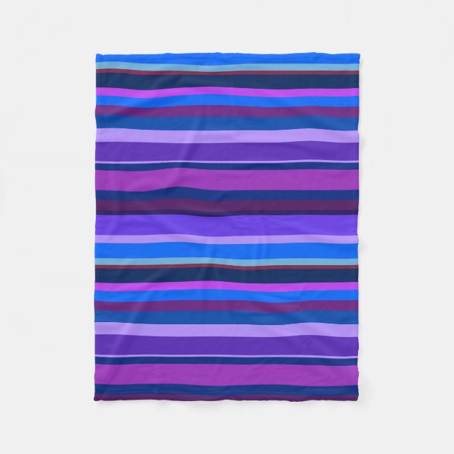 Blaue und lila horizontale Streifen Fleecedecke (Vorderseite)