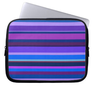 Blaue und lila horizontale Streifen Laptopschutzhülle