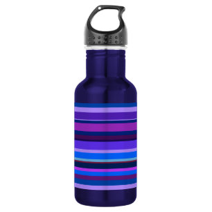 Blaue und lila horizontale Streifen Trinkflasche