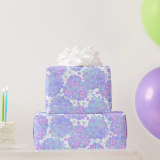 Blaue und lila Hortensien-Blütenblatt-Muster Geschenkpapier