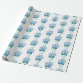Blaue und Lila Hydrangea Geschenkpapier