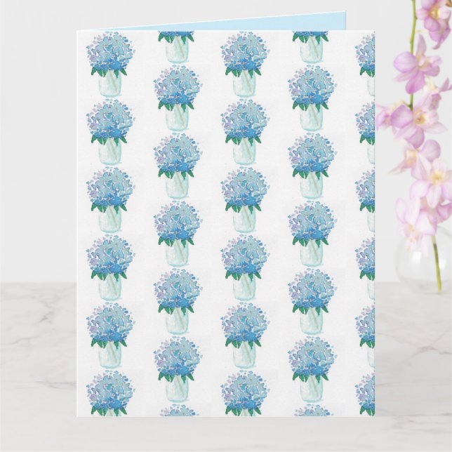 Blaue und Lila Hydrangea Karte (Orchidee)