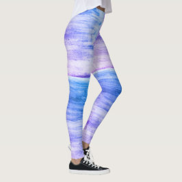 Blaue und Lila Künstlerische Wirbel Leggings