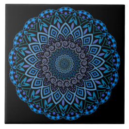 Blaue und Lila Mandala Keramik Tile Fliese