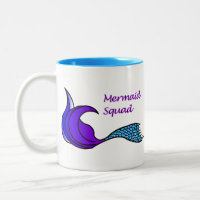 Blaue und Lila Mermaid-Squad-Tasse