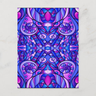 Blaue und Lila psychedelische Wirbel Postkarte