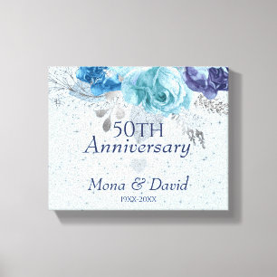 Blaue und Lila Rose Leinwanddruck