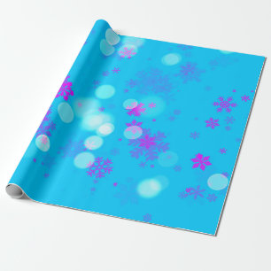 Blaue und Lila Schneeflocke Geschenkpapier