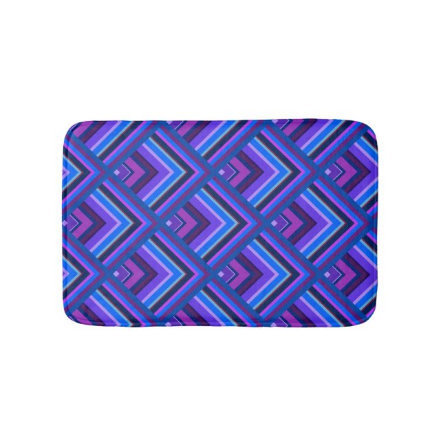 Blaue und lila Streifen Badematte (Vorderseite)