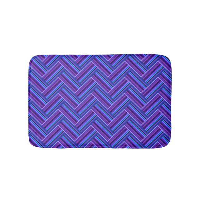 Blaue und lila Streifen Badematte (Vorderseite)
