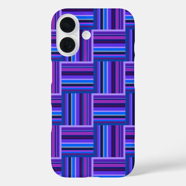 Blaue und lila Streifen Case-Mate iPhone Hülle (Rückseite)