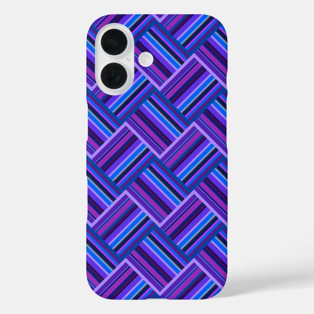 Blaue und lila Streifen Case-Mate iPhone Hülle (Rückseite)