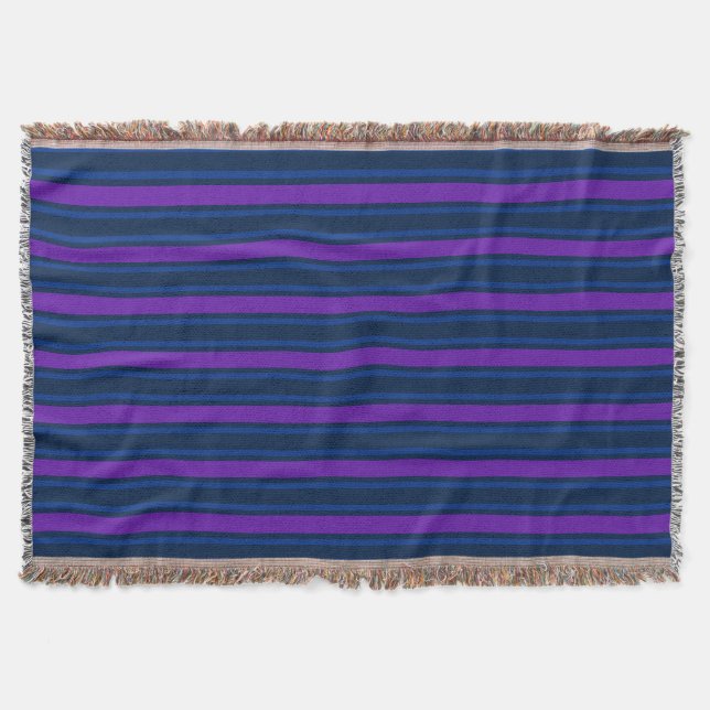 Blaue und lila Streifen Decke (Vorderseite)