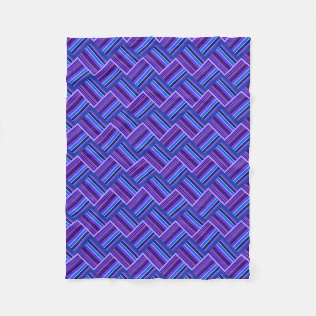 Blaue und lila Streifen Fleecedecke (Vorderseite)