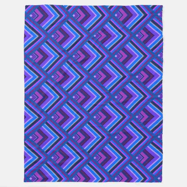 Blaue und lila Streifen Fleecedecke (Vorderseite)