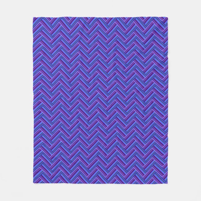 Blaue und lila Streifen Fleecedecke (Vorderseite)