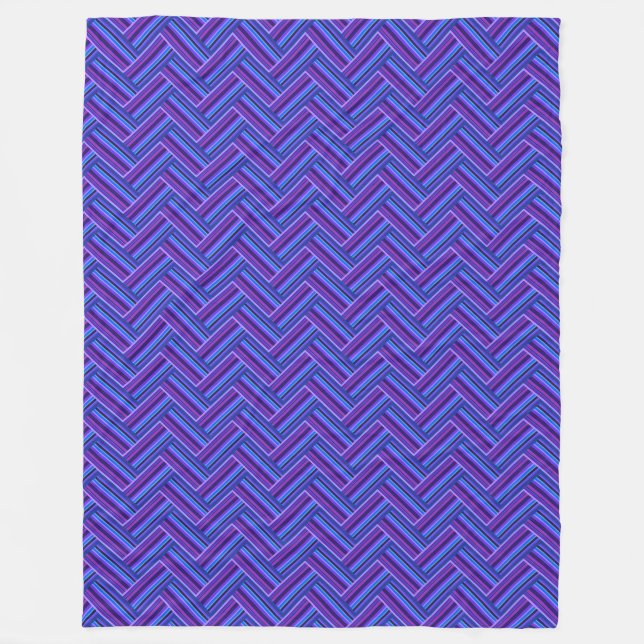 Blaue und lila Streifen Fleecedecke (Vorderseite)