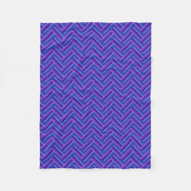 Blaue und lila Streifen Fleecedecke (Vorderseite)