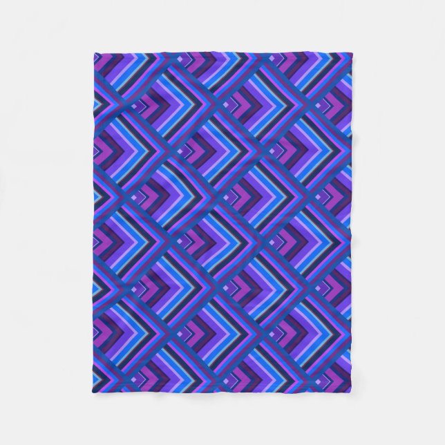 Blaue und lila Streifen Fleecedecke (Vorderseite)