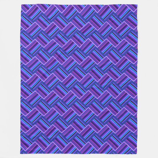 Blaue und lila Streifen Fleecedecke (Vorderseite)
