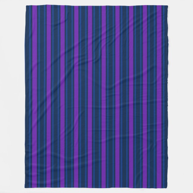 Blaue und lila Streifen Fleecedecke (Vorderseite)