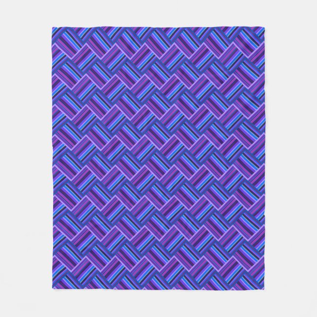 Blaue und lila Streifen Fleecedecke (Vorderseite)