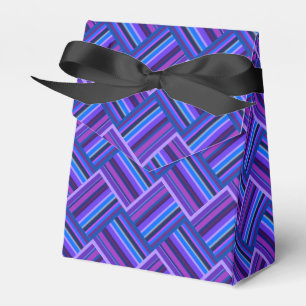 Blaue und lila Streifen Geschenkschachtel