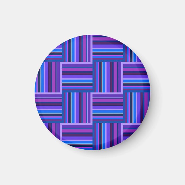 Blaue und lila Streifen Magnet (Vorne)