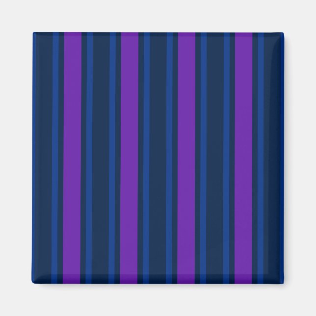 Blaue und lila Streifen Magnet (Vorne)