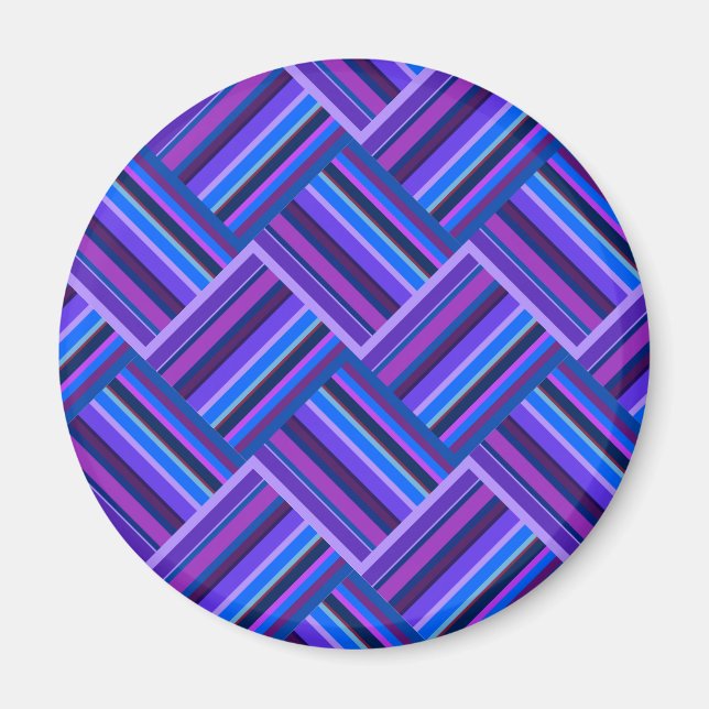 Blaue und lila Streifen Magnet (Vorne)