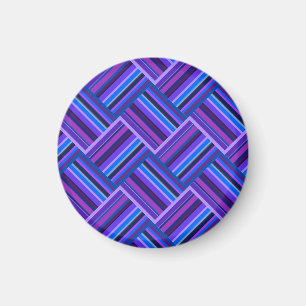 Blaue und lila Streifen Magnet