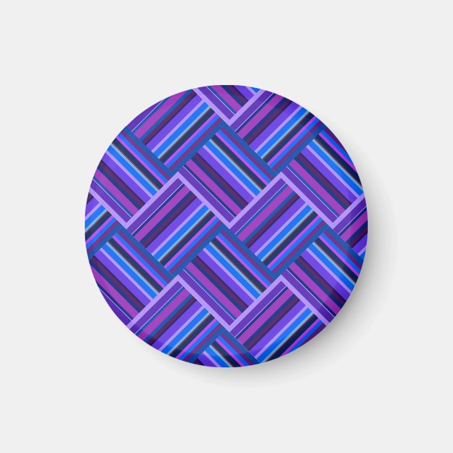 Blaue und lila Streifen Magnet (Vorne)