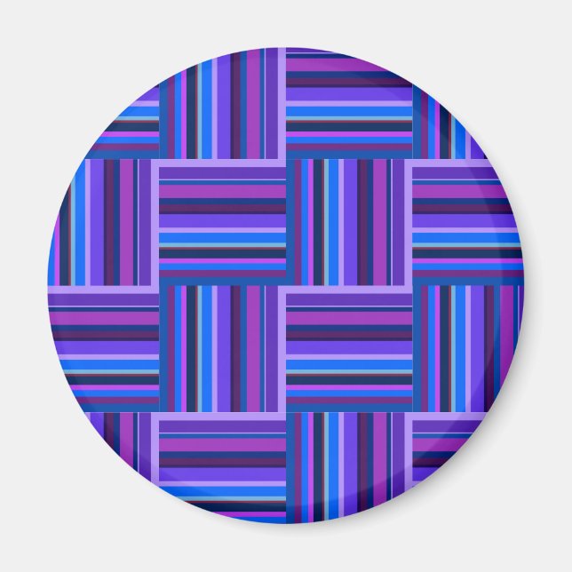 Blaue und lila Streifen Magnet (Vorne)