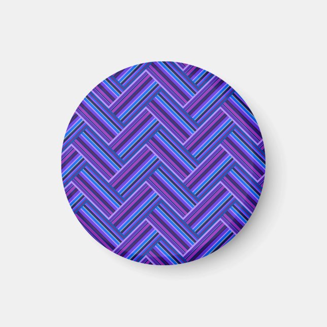 Blaue und lila Streifen Magnet (Vorne)