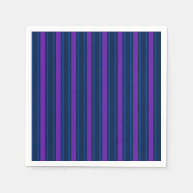 Blaue und lila Streifen Serviette (Vorderseite)
