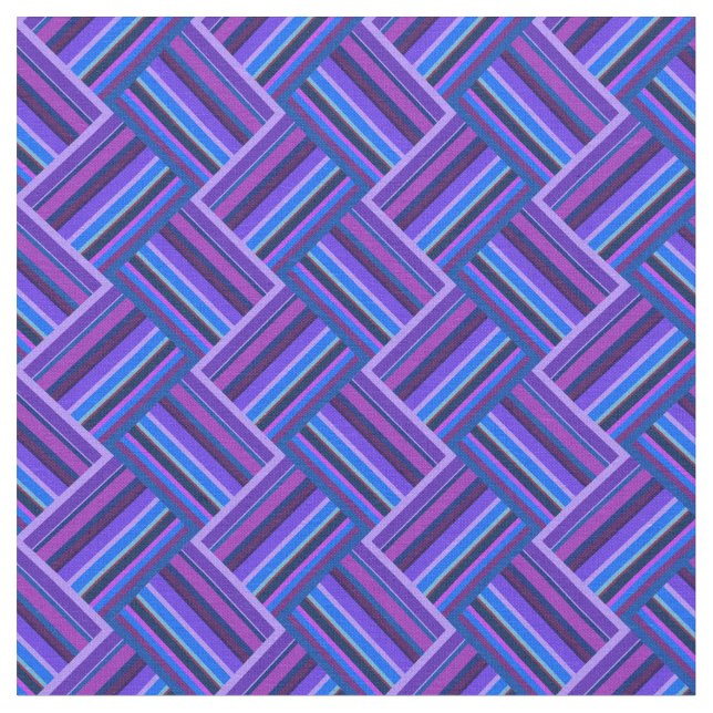 Blaue und lila Streifen Stoff (Nahaufnahme)