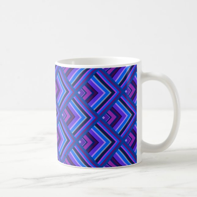 Blaue und lila Streifen Tasse (Rechts)