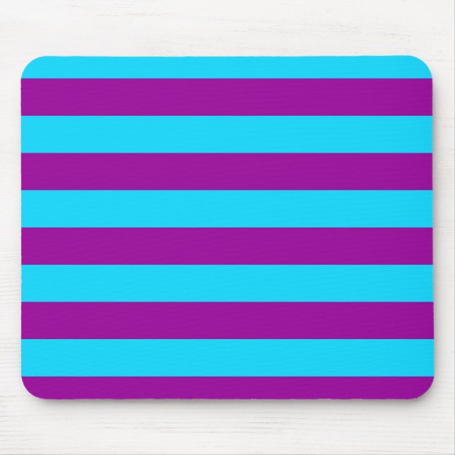 Blaue und Lila Streifengestaltung Mousepad (Vorne)