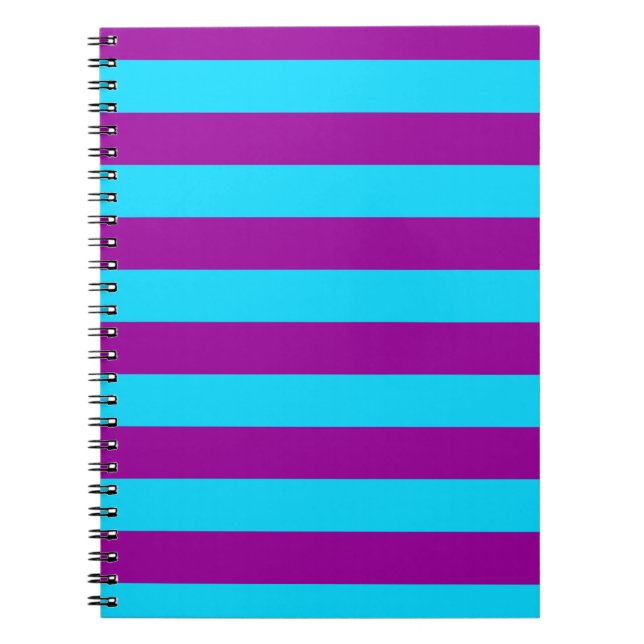 Blaue und Lila Streifengestaltung Notizblock (Vorderseite)