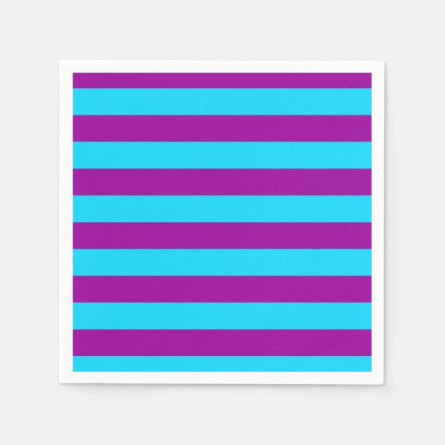 Blaue und Lila Streifengestaltung Serviette (Vorderseite)