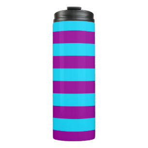 Blaue und Lila Streifengestaltung Thermosbecher
