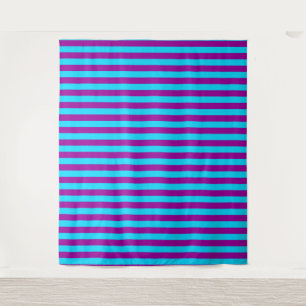 Blaue und Lila Streifengestaltung Wandteppich