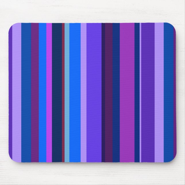Blaue und lila vertikale Streifen Mousepad (Vorne)