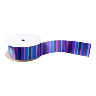 Blaue und lila vertikale Streifen Satinband